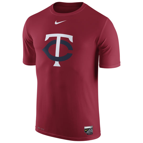 MLB Men Minnesota Twins Nike Authentic Collection Legend Logo 1.5 Performance TShirt  Red->->Sports Accessory